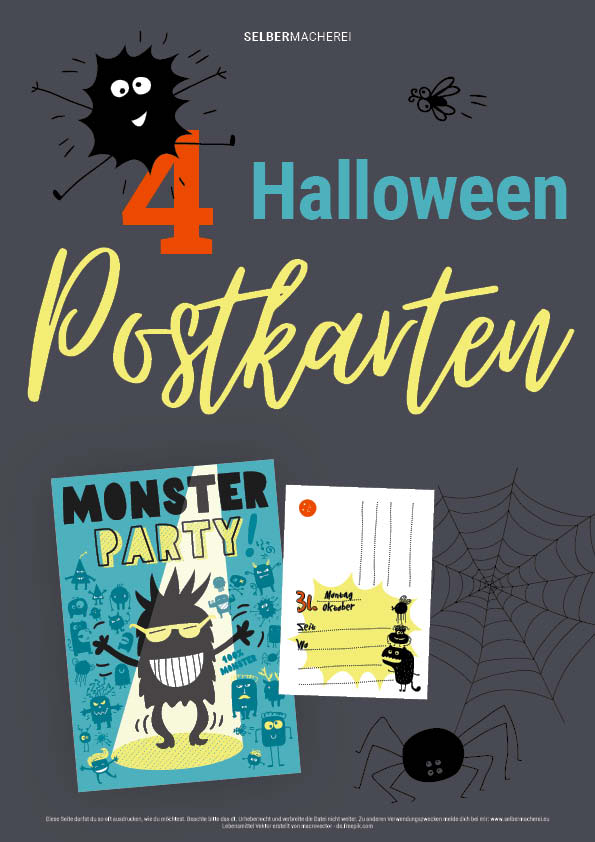 Freebie Halloween Einladungskarten